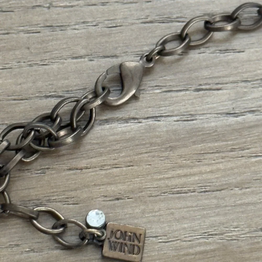 John Wind Beaded Necklace With Ombre Tassel Yellow Cream Stone Beads